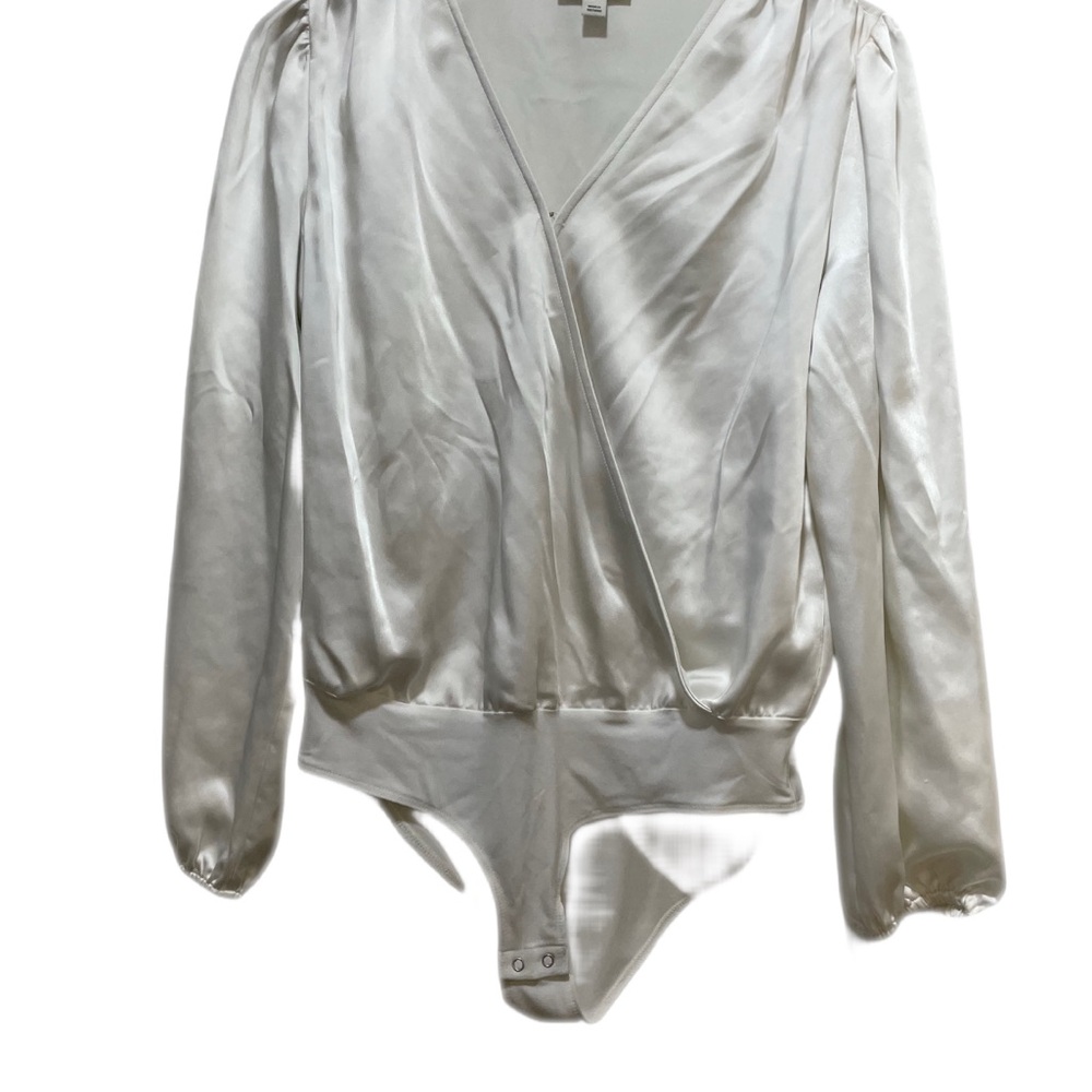 Elegant White Satin Bodysuit